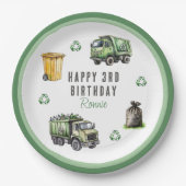 ゴミ収集車の子供の誕生日パーティー ペーパープレート (正面)