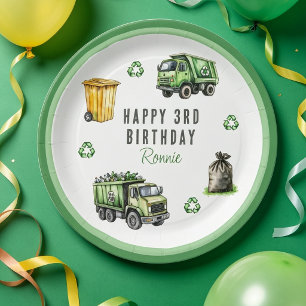 ゴミ収集車の子供の誕生日パーティー ペーパープレート
