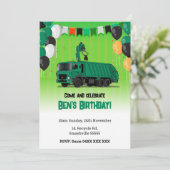 ゴミ収集車の子供の誕生日招待状 招待状 (スタンド正面)