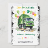 ゴミ収集車の誕生日パーティー 招待状 (正面)