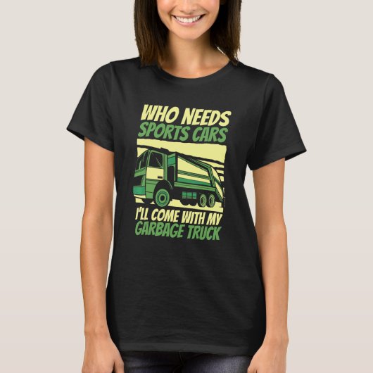 ゴミ収集車 ごみ ゴミ箱 ゴミ収集車 2 Tシャツ (正面)