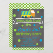 ゴミ収集車 招待状 (正面/裏面)