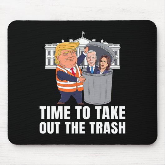 ゴミ捨てだ Funny Trump  マウスパッド (正面)