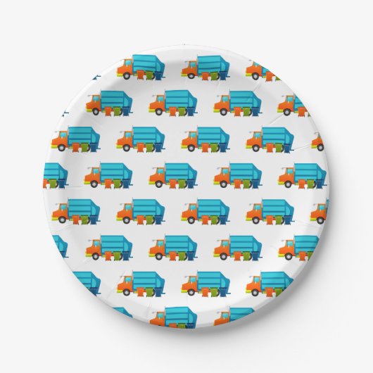 ゴミ箱とゴミ箱の子どもパーティー ペーパープレート (正面)