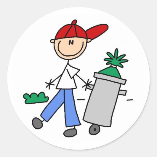 ゴミ箱のステッカーを取り出す ラウンドシール (正面)