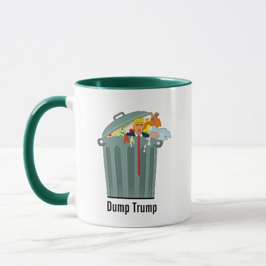 ゴミ箱の中のトランプ ダンプトランプ マグカップ (左)