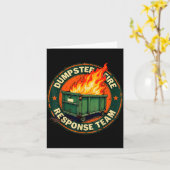 ゴミ箱の火事レスポンスチームの面白いミーム カード (黄色い花)