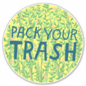 ゴミ箱を詰める捨てていないサークルアート シール (正面)