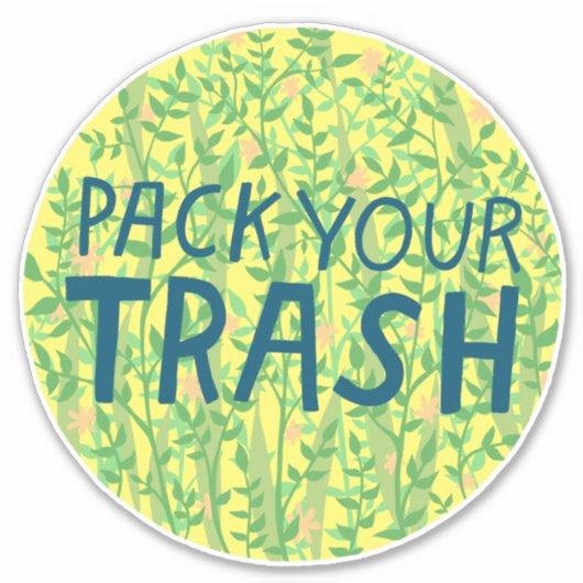 ゴミ箱を詰める捨てていないサークルアート シール (正面)