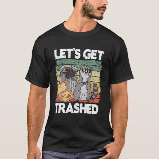 ゴミ箱ゴミ箱のタヌキを取おもしろいろう Tシャツ (正面)