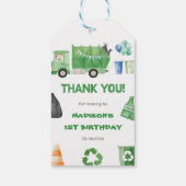 ゴミ箱トラック1st誕生日パーティーギフトラベル ギフトタグ (裏面)