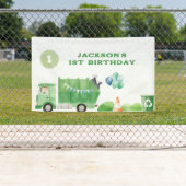 ゴミ箱トラック1st誕生日パーティーバナー 横断幕 (インサイチュ)