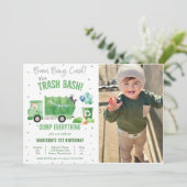 ゴミ箱トラック1st誕生日パーティー写真 招待状 (スタンド正面)