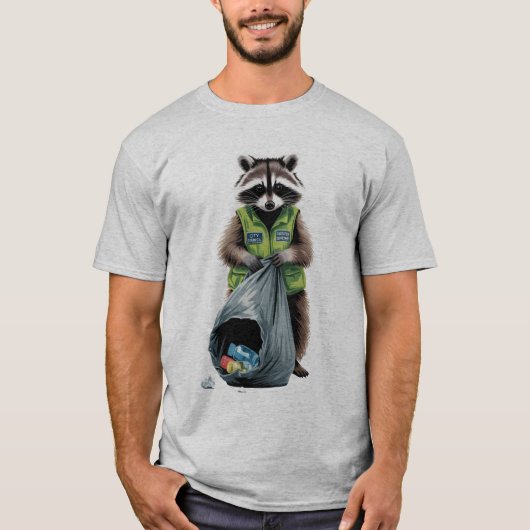 ゴミ箱パンダ – クラッレス Tシャツ (正面)