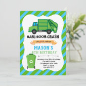 ゴミ箱車誕生日テーマ招待状 招待状 (スタンド正面)
