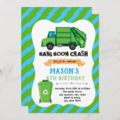 ゴミ箱車誕生日テーマ招待状 招待状 (正面/裏面)