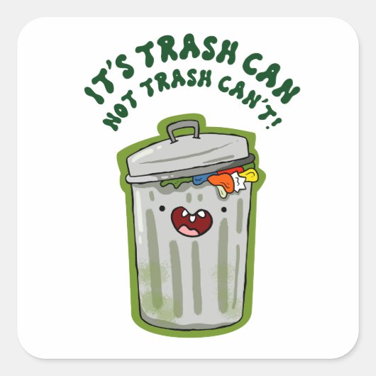 ゴミ箱、ゴミ箱は引用文パンのシール スクエアシール (正面)