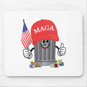 ゴミ誇りを持ったトランプサポーターごみ箱マンガフーフー マウスパッド