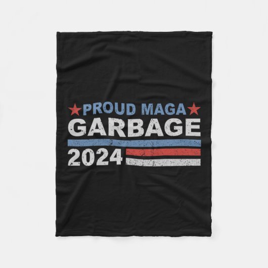 ゴミ誇りを持ったトランプ支持具1 フリースブランケット (正面)