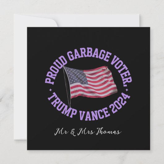 ゴミ誇りを持った投票者トランプVance 2024目立つ 招待状 (裏面)