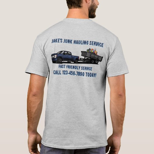 ゴミ運搬配送サービス ブランディング カスタマイズ Tシャツ (裏面)