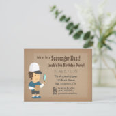 ゴミ集め競争のバースデーパーティ招待状 招待状 (スタンド正面)