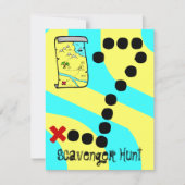 ゴミ集め競争の地図のパーティーのテーマの招待状 招待状 (正面)