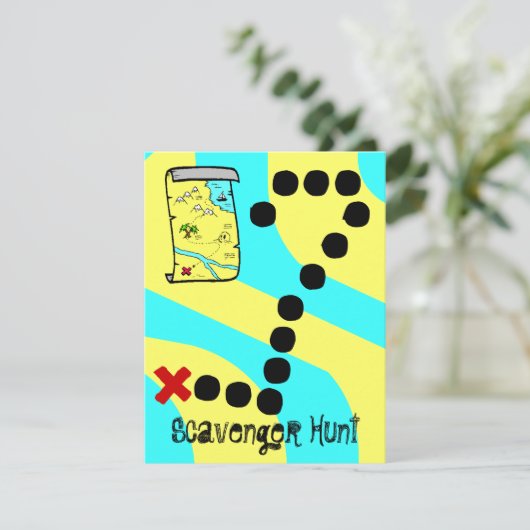 ゴミ集め競争の地図のパーティーのテーマの招待状 招待状 (スタンド正面)