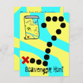 ゴミ集め競争の地図のパーティーのテーマの招待状 招待状 (正面/裏面)