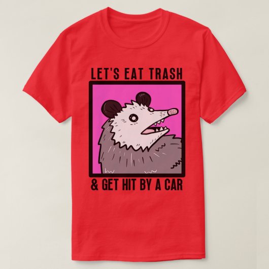 ゴミ食べをAに打ち付ける Tシャツ (デザイン正面)
