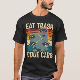 ゴミ食べダッジカーズレトロラクーンゴミパンダ Tシャツ