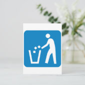 ゴミ / 廃棄物 / ごみ道路標識 ポストカード (スタンド正面)