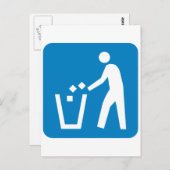 ゴミ / 廃棄物 / ごみ道路標識 ポストカード (正面/裏面)