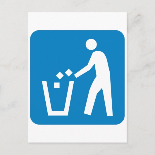 ゴミ / 廃棄物 / ごみ道路標識 ポストカード (正面)