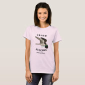ゴミ《鳥》ハヤブサ公式Tシャツ – ピンク Tシャツ (正面フル)