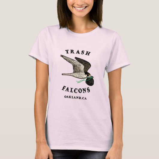 ゴミ《鳥》ハヤブサ公式Tシャツ – ピンク Tシャツ (正面)