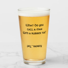ゴムつま先のQ&Qマン？グラスビールパイント タンブラーグラス