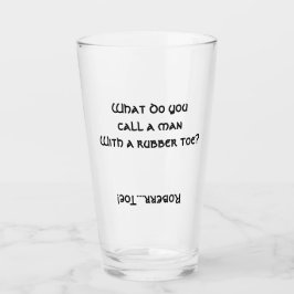 ゴムつま先のQ&Qマン？グラスビールパイント タンブラーグラス
