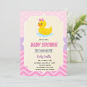 ゴムのあひるの女の子のシャワー招待状 招待状 (スタンド正面)