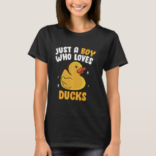 ゴムのアヒルが大好きな男のおもしろい子D Tシャツ