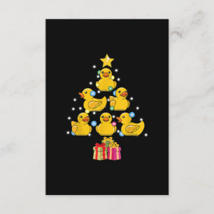 ゴムのアヒルのクリスマスツリー、アヒルのクッククリスマス エンクロージャーカード