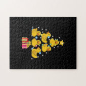 ゴムのアヒルのクリスマスツリー、アヒルのクッククリスマス ジグソーパズル (横)