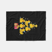 ゴムのアヒルのクリスマスツリー、アヒルのクッククリスマス フリースブランケット (正面(横))