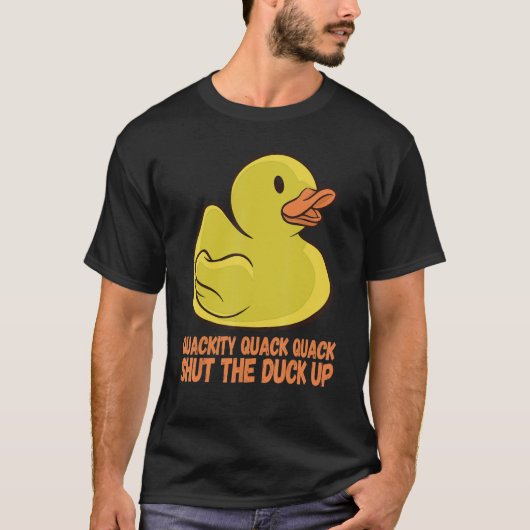 ゴムのアヒルの皮肉アヒルのアヒルを閉じるアヒル Tシャツ (正面)