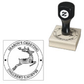 ゴムのスタンプは鹿のジャンプで季節の挨拶 ラバースタンプ (押印)