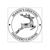 ゴムのスタンプは鹿のジャンプで季節の挨拶 ラバースタンプ (インプリント)