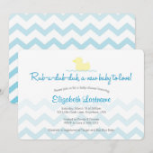 ゴムのダッキー 赤ちゃんの歓迎会の招待状 招待状 (正面/裏面)