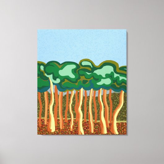 ゴムの木とオーストラリアの青い空 キャンバスプリント (正面)