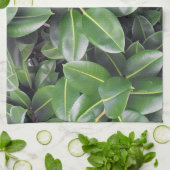 ゴムの木のクローズアップ キッチンタオル (折り畳み)