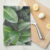 ゴムの木のクローズアップ キッチンタオル (四つ折り)